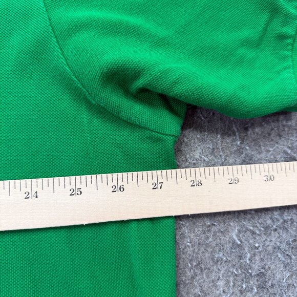 Lacoste Polo Shirt Men 9 Green Solid Classic Fit Cotton Pique Knit 55" x 29" - Picture 9 of 12